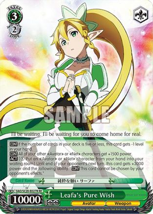 Image of Leafa's Pure Wish (RRR) (SAO/S20-E027R RE) - Sword Art Online Chronicle Set