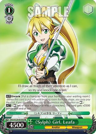 Image of Sylph Girl, Leafa (SR) (SAO/SC20-E030S RE) - Sword Art Online Chronicle Set