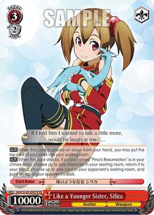 Image of Like a Younger Sister, Silica (RRR) (SAO/S20-E047R RE) - Sword Art Online Chronicle Set