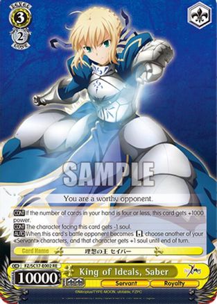 Image of King of Ideals, Saber (FZ/SC17-E002 RE) - Fate/Zero Chronicle Set