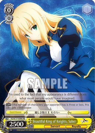 Image of Beautiful King of Knights, Saber (FZ/SC17-E006 RE) - Fate/Zero Chronicle Set