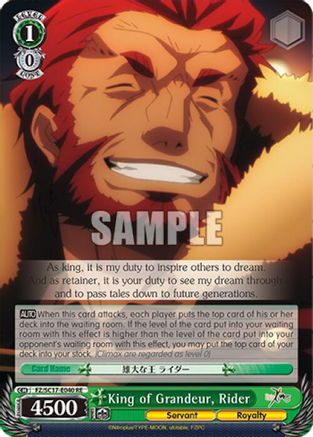 Image of King of Grandeur, Rider (FZ/SC17-E040 RE) - Fate/Zero Chronicle Set