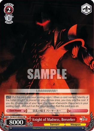 Image of Knight of Madness, Berserker (SR) (FZ/SC17-E056S RE) - Fate/Zero Chronicle Set