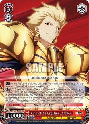Image of King of All Creation, Archer (FZ/SC17-E057 RE) - Fate/Zero Chronicle Set
