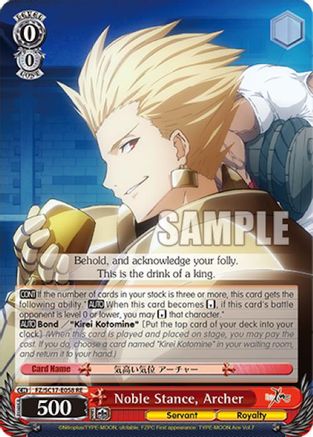 Image of Noble Stance, Archer (FZ/SC17-E058 RE) - Fate/Zero Chronicle Set