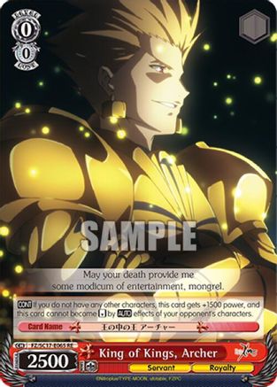 Image of King of Kings, Archer (FZ/SC17-E065 RE) - Fate/Zero Chronicle Set