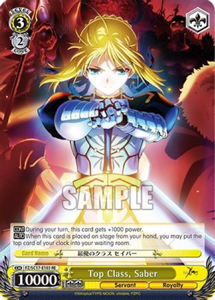 Image of Top Class, Saber (FZ/SC17-E103 RE) - Fate/Zero Chronicle Set