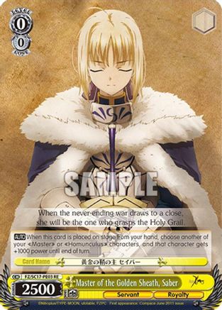 Image of Master of the Golden Sheath, Saber (FZ/SC17-PE03 RE) - Fate/Zero Chronicle Set