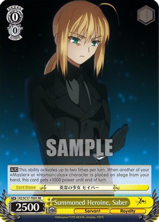Image of Summoned Heroine, Saber (FZ/SC17-TE01 RE) - Fate/Zero Chronicle Set