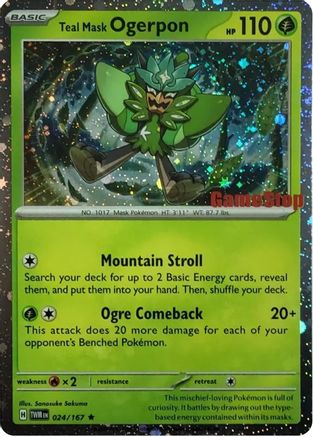 Image of Teal Mask Ogerpon (Cosmos Holo) (Gamestop Exclusive) 024  - Holofoil Miscellaneous Cards & Products - Rare