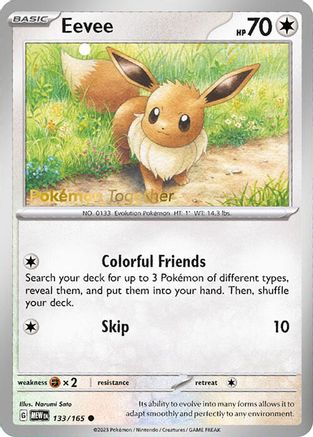 Image of Eevee 133/165  Miscellaneous Cards & Products - Promo