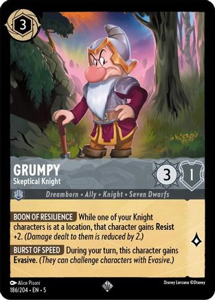 Image of Grumpy - Skeptical Knight (186/204) - Shimmering Skies Cold Foil