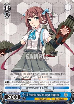 Image of 5th Asashio-class Destroyer, Asagumo Kai (PR) (KC/S42-PE02 PR) - KanColle: Arrival! Reinforcement Fleets from Europe!