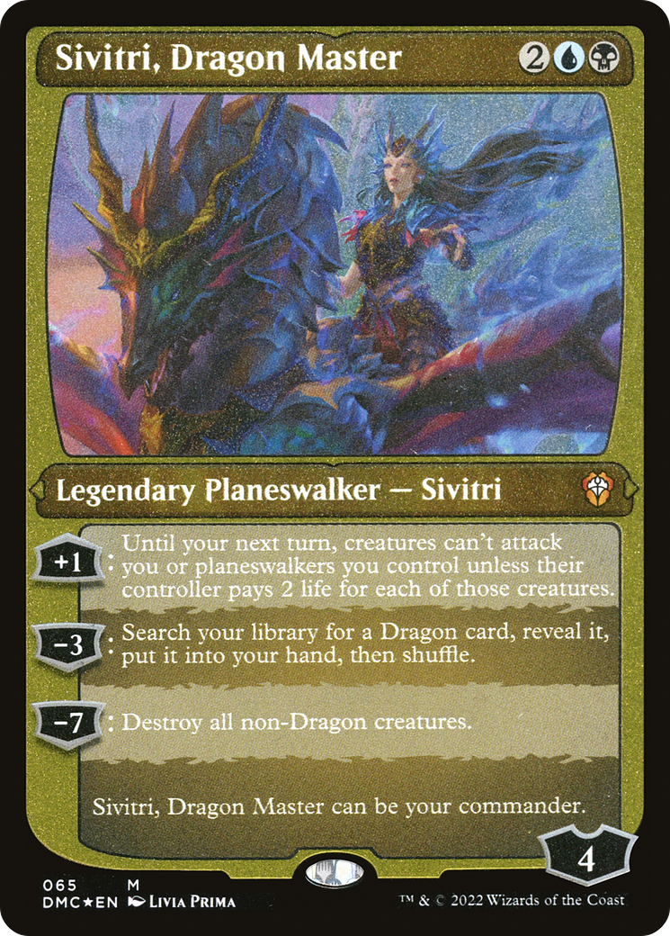 Image of Sivitri, Dragon Master (DMC-065) - Dominaria United Commander Etched Foil