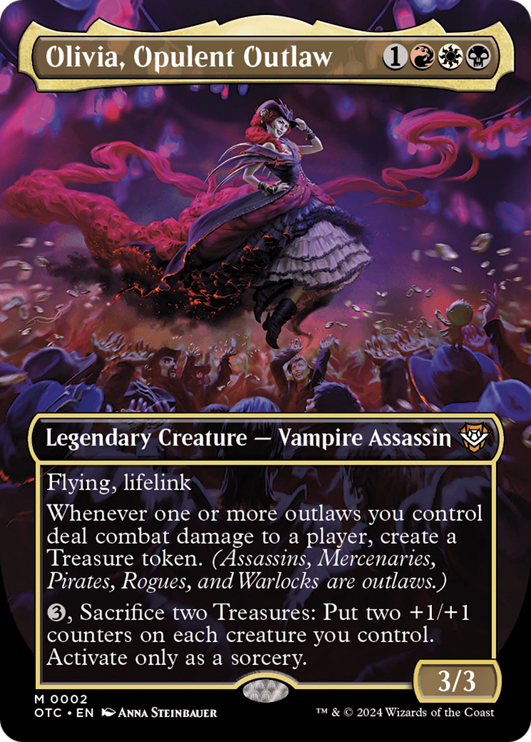 Image of Olivia, Opulent Outlaw (Borderless) (OTC-002) - Outlaws of Thunder Junction Commander (Borderless) Foil