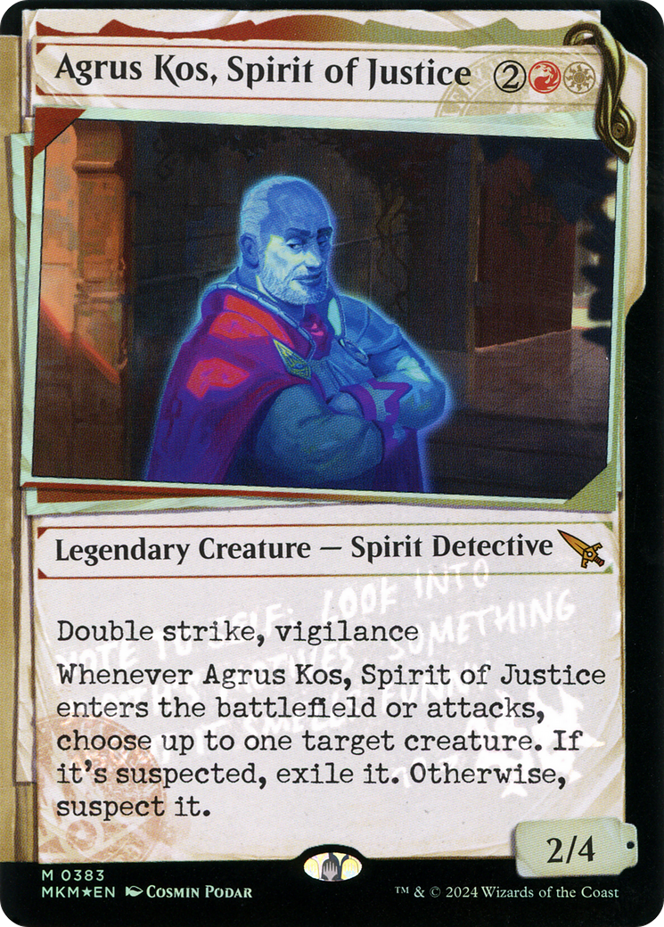 Image of Agrus Kos, Spirit of Justice (Showcase) (Invisible Ink) (MKM-383) - Murders at Karlov Manor: (Showcase) Foil