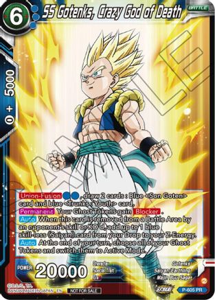 Image of SS Gotenks, Crazy God of Death (Zenkai Series Tournament Pack Vol.8) (P-605) - Tournament Promotion Cards
