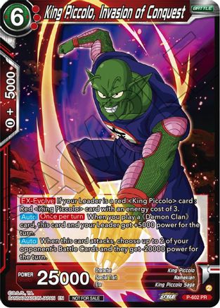 Image of King Piccolo, Invasion of Conquest (Zenkai Series Tournament Pack Vol.8) (P-602) - Tournament Promotion Cards