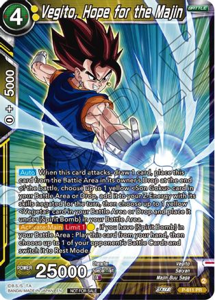 Image of Vegito, Hope for the Majin (Zenkai Series Tournament Pack Vol.8) (P-611) - Tournament Promotion Cards