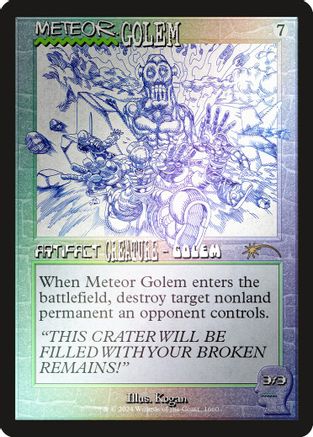 Image of Meteor Golem (1660) (Rainbow Foil) (SLD-1660) - Secret Lair Drop Series Foil