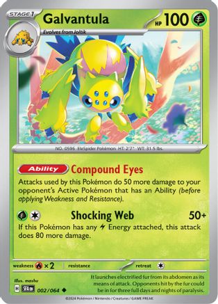Image of Galvantula 002/064  - Reverse Holofoil SV Shrouded Fable - Uncommon