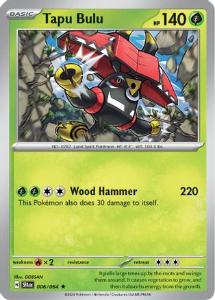 Image of Tapu Bulu 006/064  - Reverse Holofoil SV Shrouded Fable - Rare