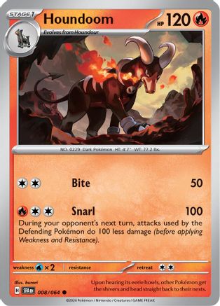 Image of Houndoom 008/064  SV Shrouded Fable - Common