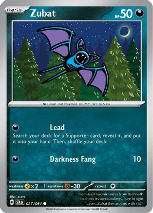 Image of Zubat 027/064  - Reverse Holofoil SV Shrouded Fable - Common