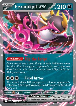 Image of Fezandipiti ex 038/064  - Holofoil SV Shrouded Fable - Double Rare