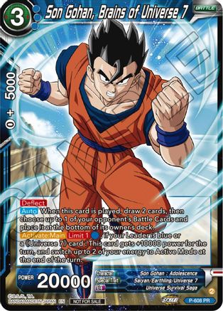 Image of Son Gohan, Brains of Universe 7 (Zenkai Series Tournament Pack Vol.8) (P-608) - Tournament Promotion Cards