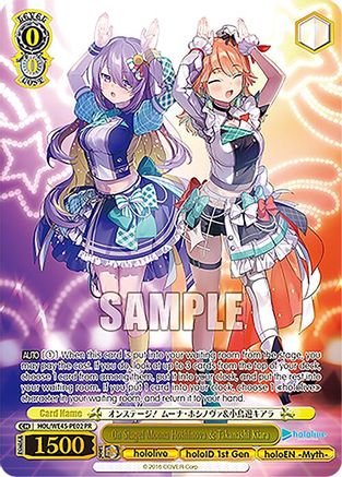 Image of On Stage! Moona Hoshinova & Takanashi Kiara (PR) (HOL/WE45-PE02 PR) - hololive production feat. Weiss Schwarz Ambassadors Premium Set