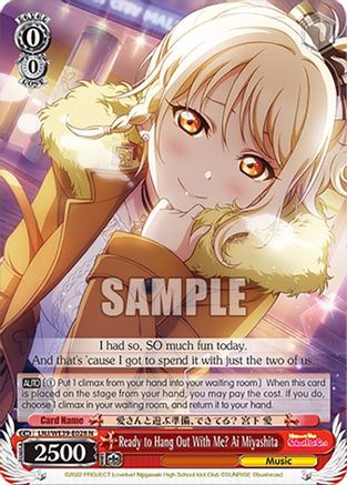 Image of Ready to Hang Out With Me? Ai Miyashita (LNJ/WE39-E028 N) - Love Live! School Idol Festival Series 10th Anniversary Premium Booster