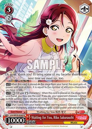 Image of Waiting for You, Riko Sakurauchi (LSS/WE39-E040 N) - Love Live! School Idol Festival Series 10th Anniversary Premium Booster