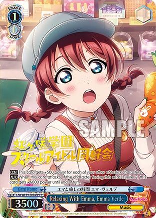 Image of Relaxing With Emma, Emma Verde (FP) (LNJ/WE39-E054FP FP) - Love Live! School Idol Festival Series 10th Anniversary Premium Booster