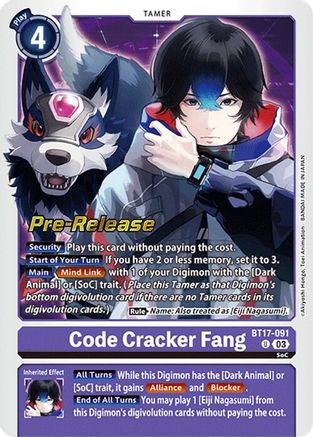 Image of Code Cracker Fang (BT17-091) - Secret Crisis Pre-Release Cards Foil