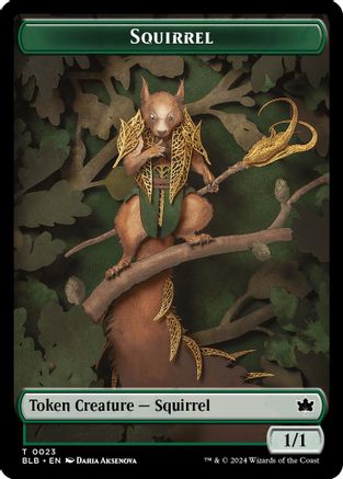 Image of Squirrel // Darkstar Augur Double-Sided Token (BLB-23 // 11) - Bloomburrow Foil