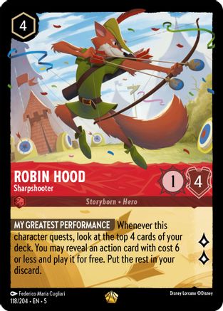 Image of Robin Hood - Sharpshooter (118/204) - Shimmering Skies Cold Foil