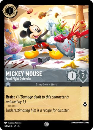 Image of Mickey Mouse - Food Fight Defender (176/204) - Shimmering Skies Cold Foil