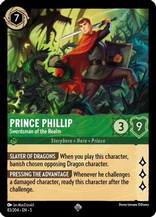 Image of Prince Phillip - Swordsman of the Realm (83/204) - Shimmering Skies Cold Foil