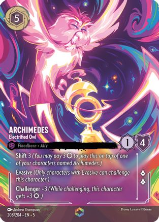 Image of Archimedes - Electrified Owl (Enchanted) (208/204) - Shimmering Skies Holofoil