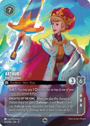 Image of Arthur - King Victorious (Enchanted) (221/204) - Shimmering Skies Holofoil