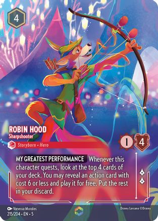 Image of Robin Hood - Sharpshooter (Enchanted) (215/204) - Shimmering Skies Holofoil