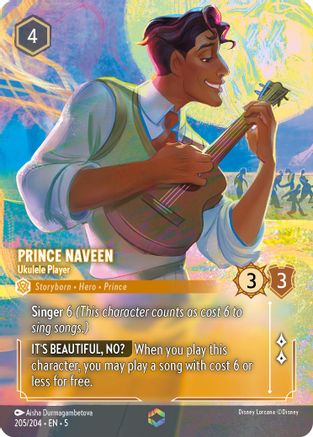 Image of Prince Naveen - Ukulele Player (Enchanted) (205/204) - Shimmering Skies Holofoil