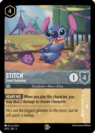 Image of Stitch - Team Underdog (6) - Disney Lorcana Promo Cards Cold Foil