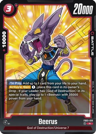 Image of Beerus - FB03-018 (FB03-018) - Raging Roar Holofoil