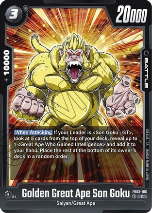 Image of Golden Great Ape Son Goku (FB03-106) - Raging Roar
