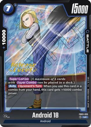 Image of Android 18 (FB03-035) - Raging Roar Release Event Cards