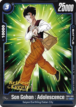 Image of Son Gohan : Adolescence - FB03-038 (FB03-038) - Raging Roar Release Event Cards