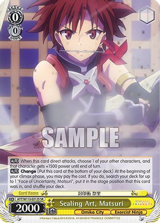 Image of Sealing Art, Matsuri (SR) (AYT/W110-E012S SR) - Ayakashi Triangle