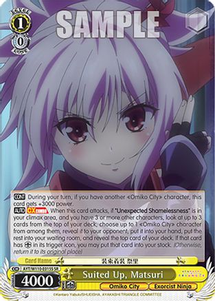 Image of Suited Up, Matsuri (SR) (AYT/W110-E015S SR) - Ayakashi Triangle